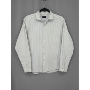 Proper Cloth Shirt Mens Medium Blue Striped Button Down Long Sleeve Classic